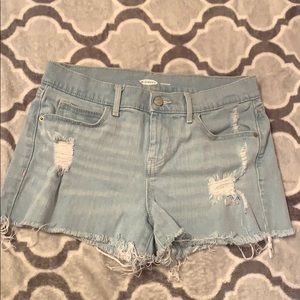Ripped boyfriend shorts